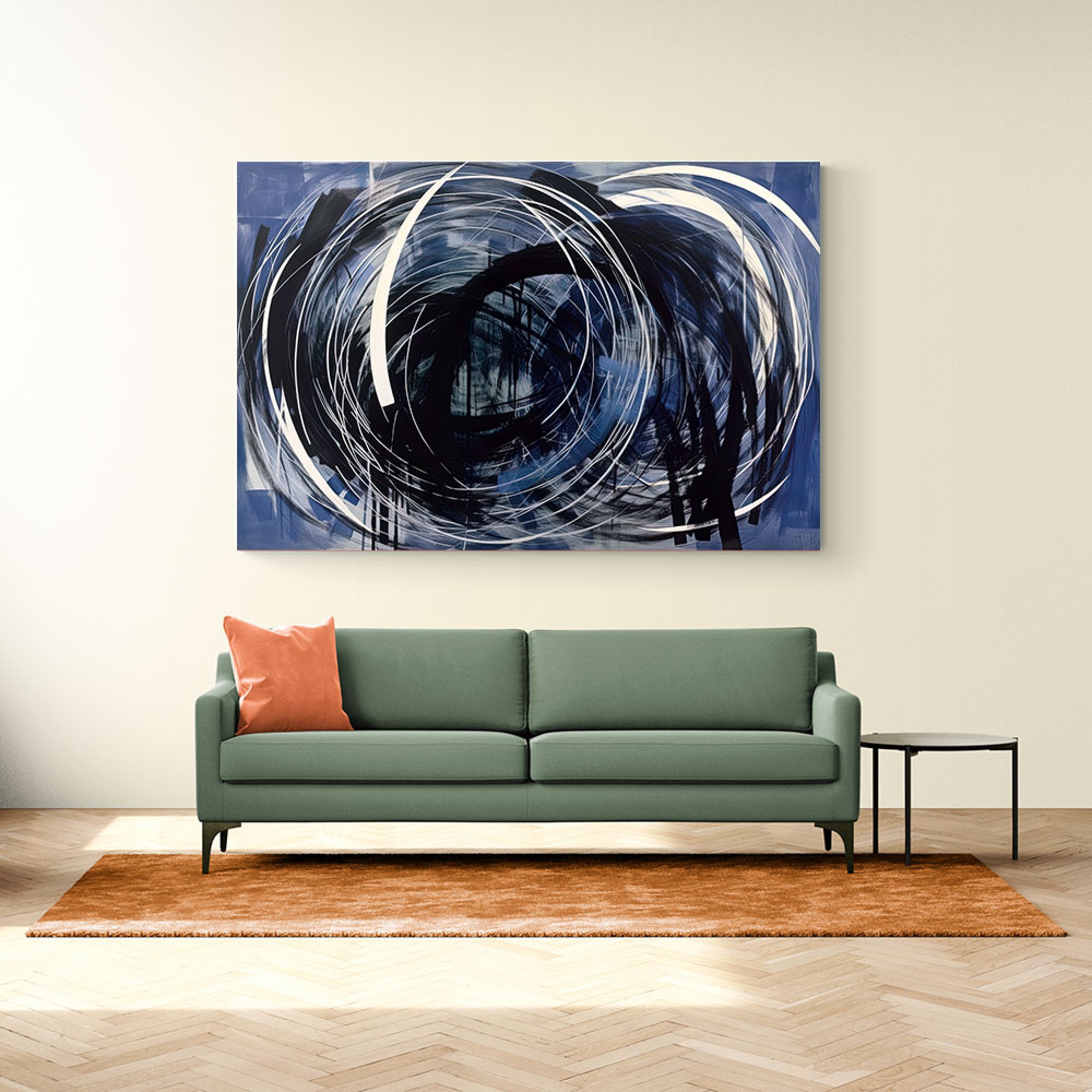 Blue Abstract Circles Wall Art