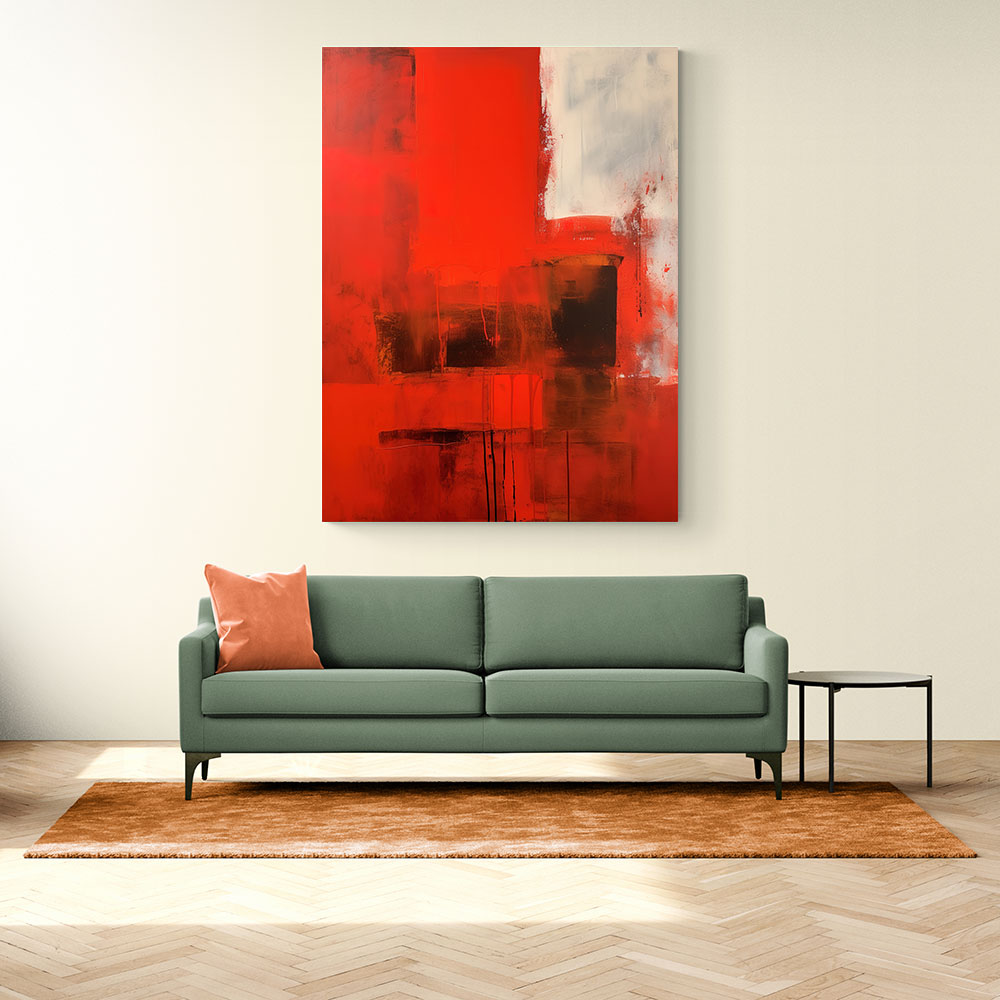 Red Abstract Squares In Rothko Style Wall Art