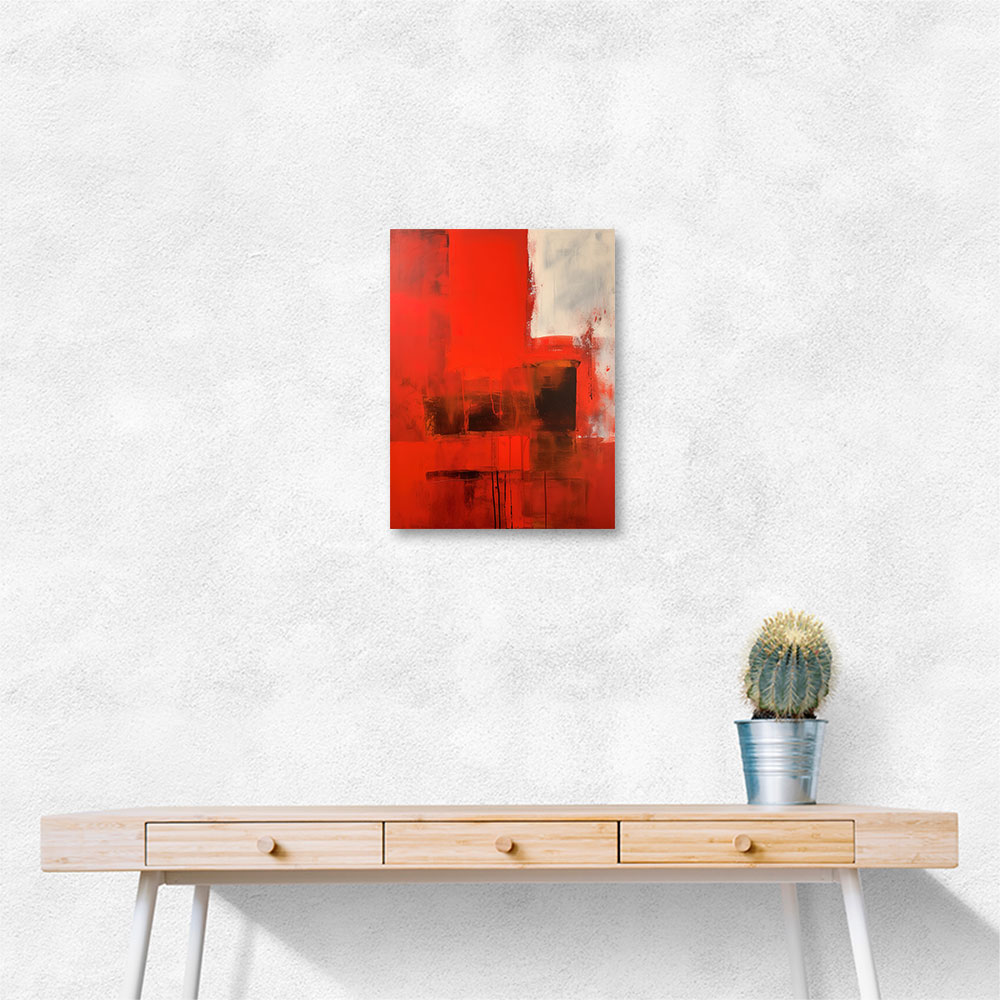 Red Abstract Squares In Rothko Style Wall Art