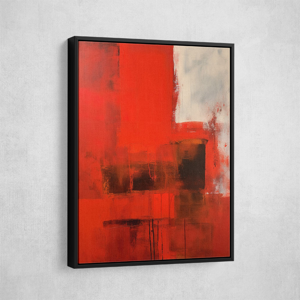 Red Abstract Squares In Rothko Style Wall Art