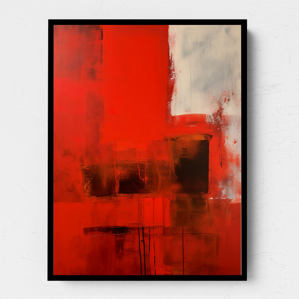 Red Abstract Squares In Rothko Style Wall Art