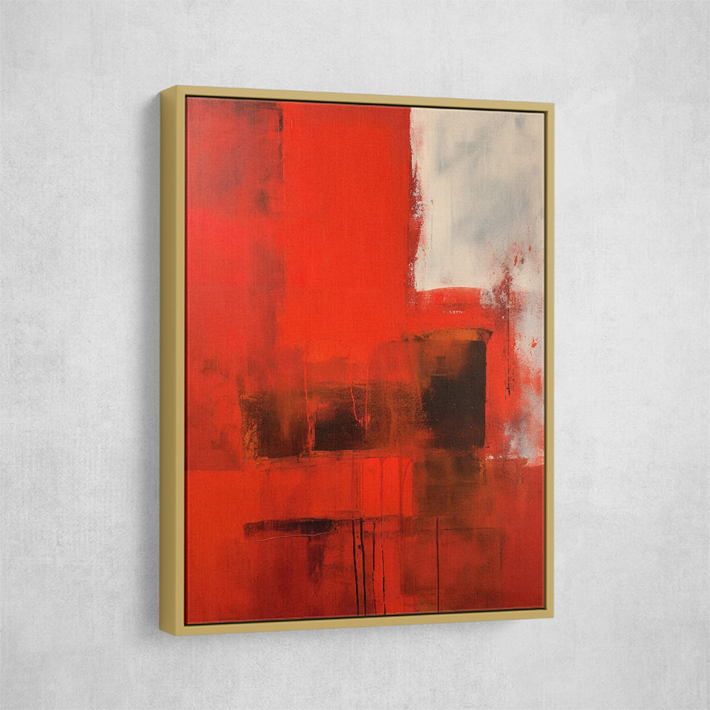 Red Abstract Squares In Rothko Style Wall Art