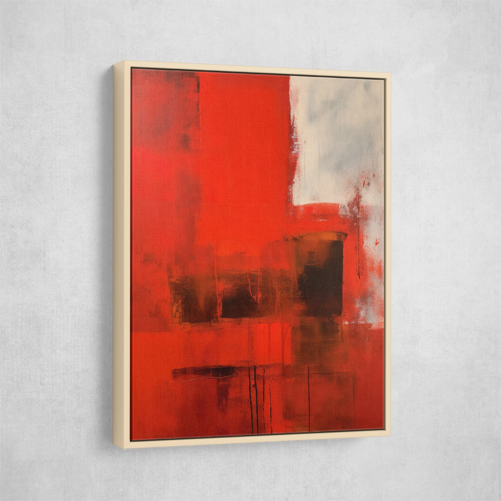 Red Abstract Squares In Rothko Style Wall Art