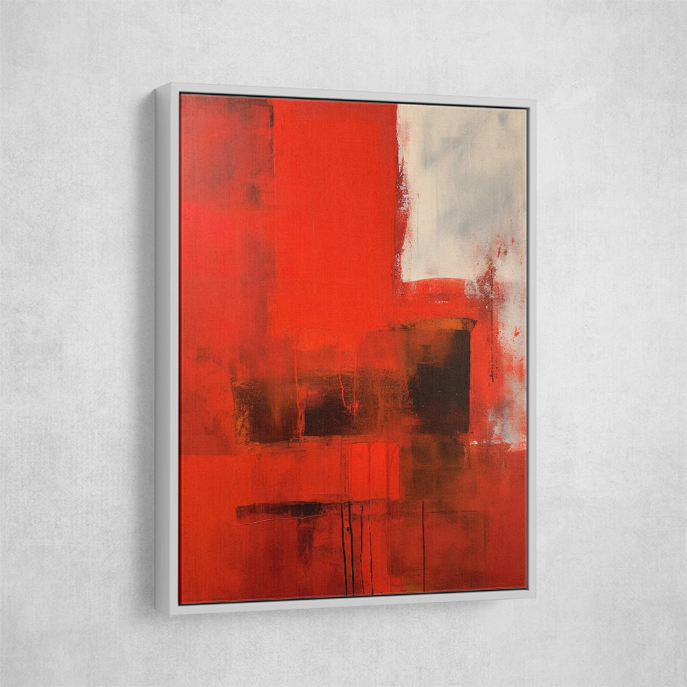 Red Abstract Squares In Rothko Style Wall Art