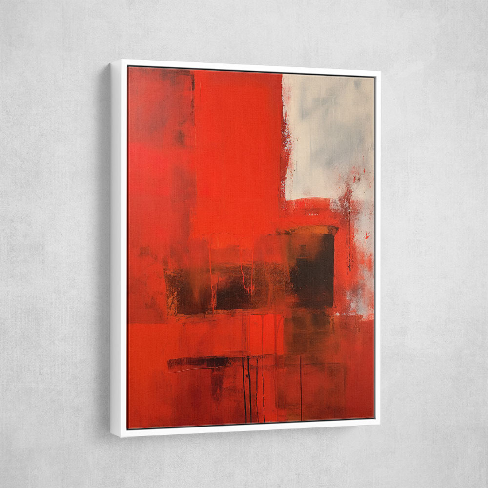 Red Abstract Squares In Rothko Style Wall Art