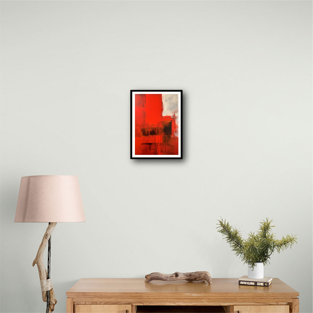 Red Abstract Squares In Rothko Style Wall Art