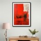 Red Abstract Squares In Rothko Style Wall Art