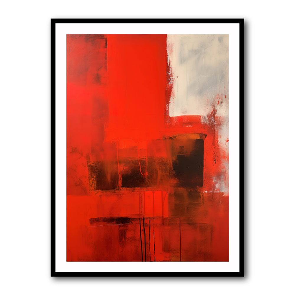 Red Abstract Squares In Rothko Style Wall Art