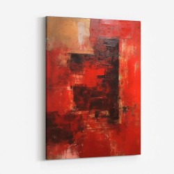 Two Red Abstract Squares In Rothko Style Wall Art