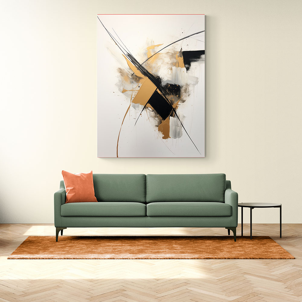 Strokes Black & Gold Abstract 2 Wall Art