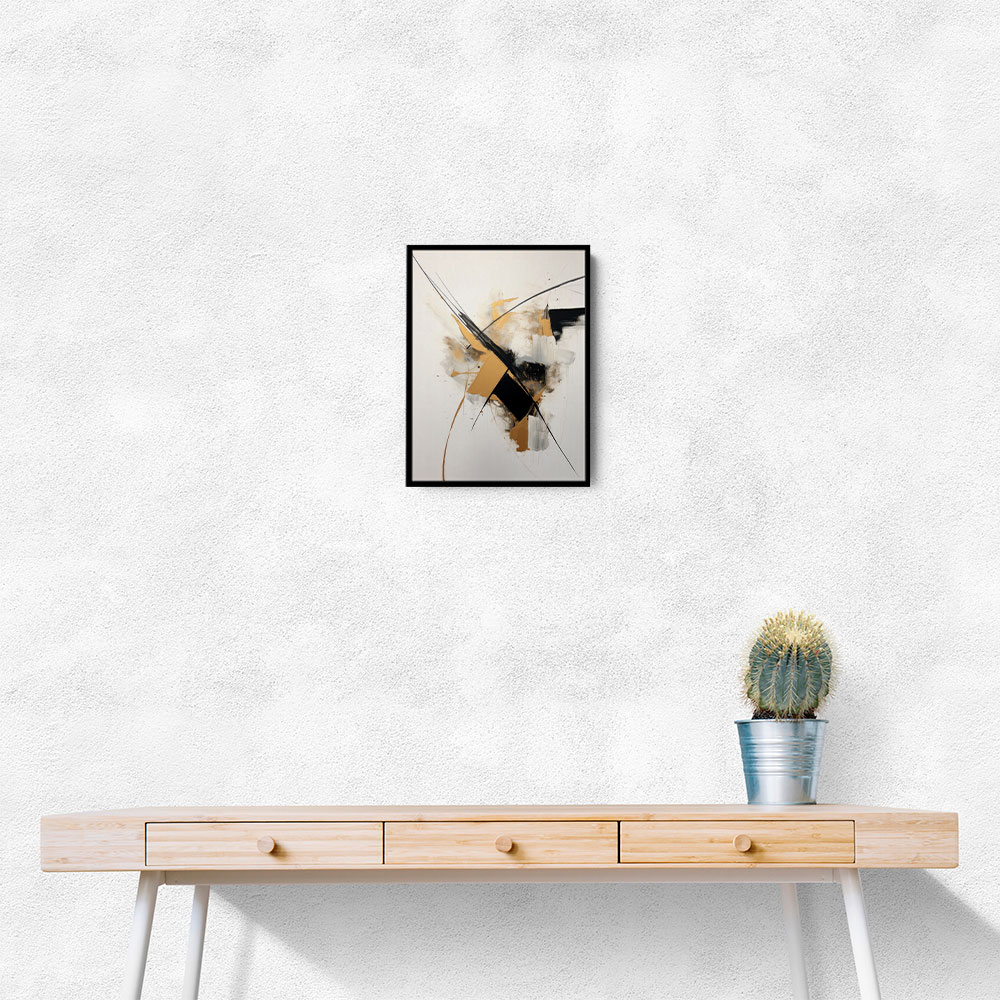 Strokes Black & Gold Abstract 2 Wall Art