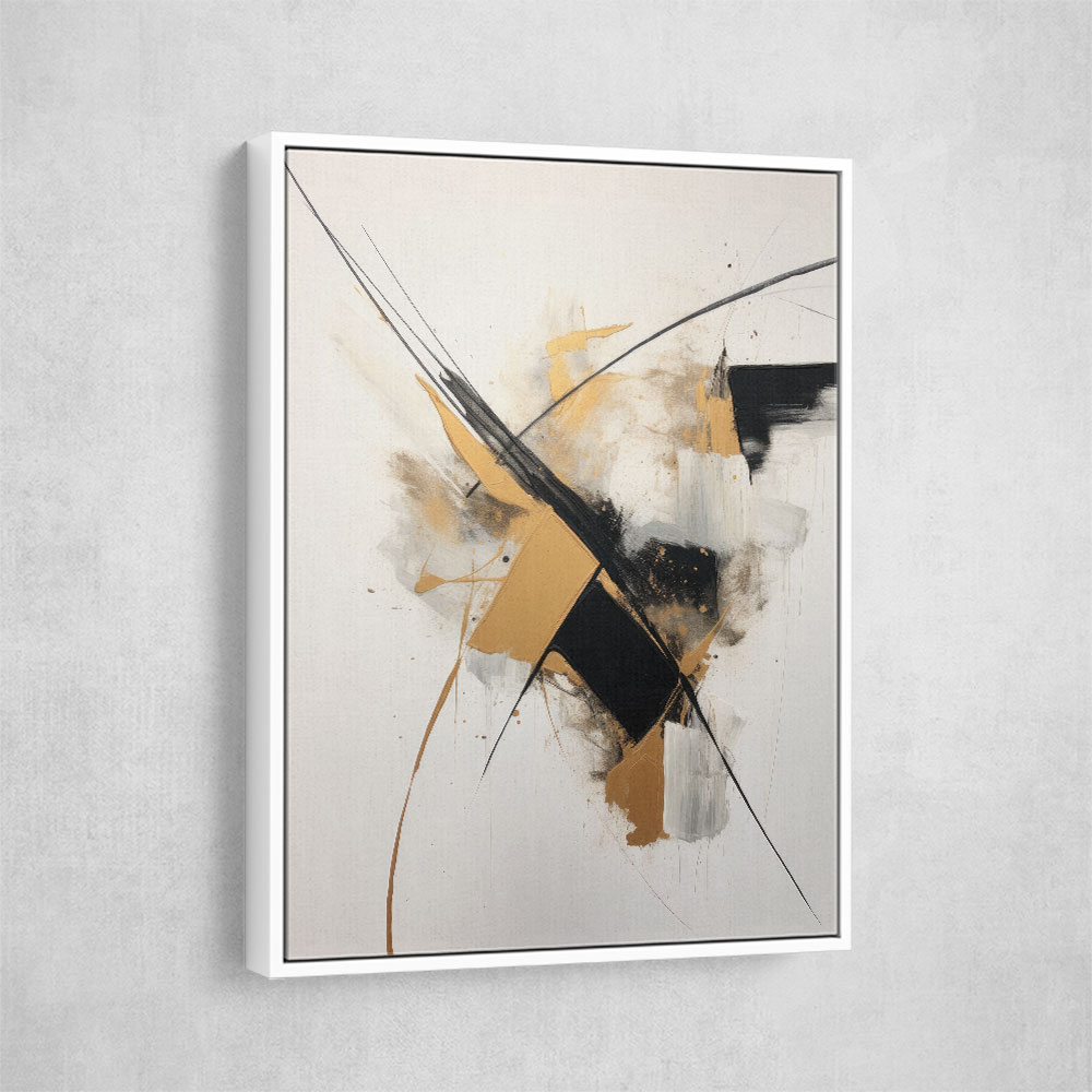 Strokes Black & Gold Abstract 2 Wall Art