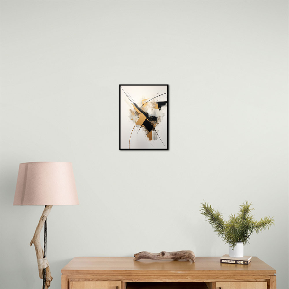 Strokes Black & Gold Abstract 2 Wall Art