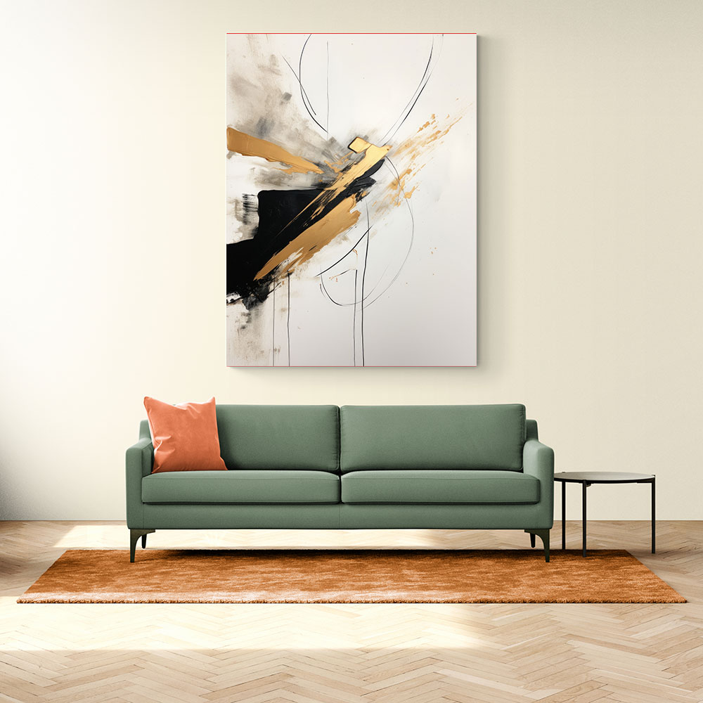 Strokes Black & Gold Abstract 3 Wall Art