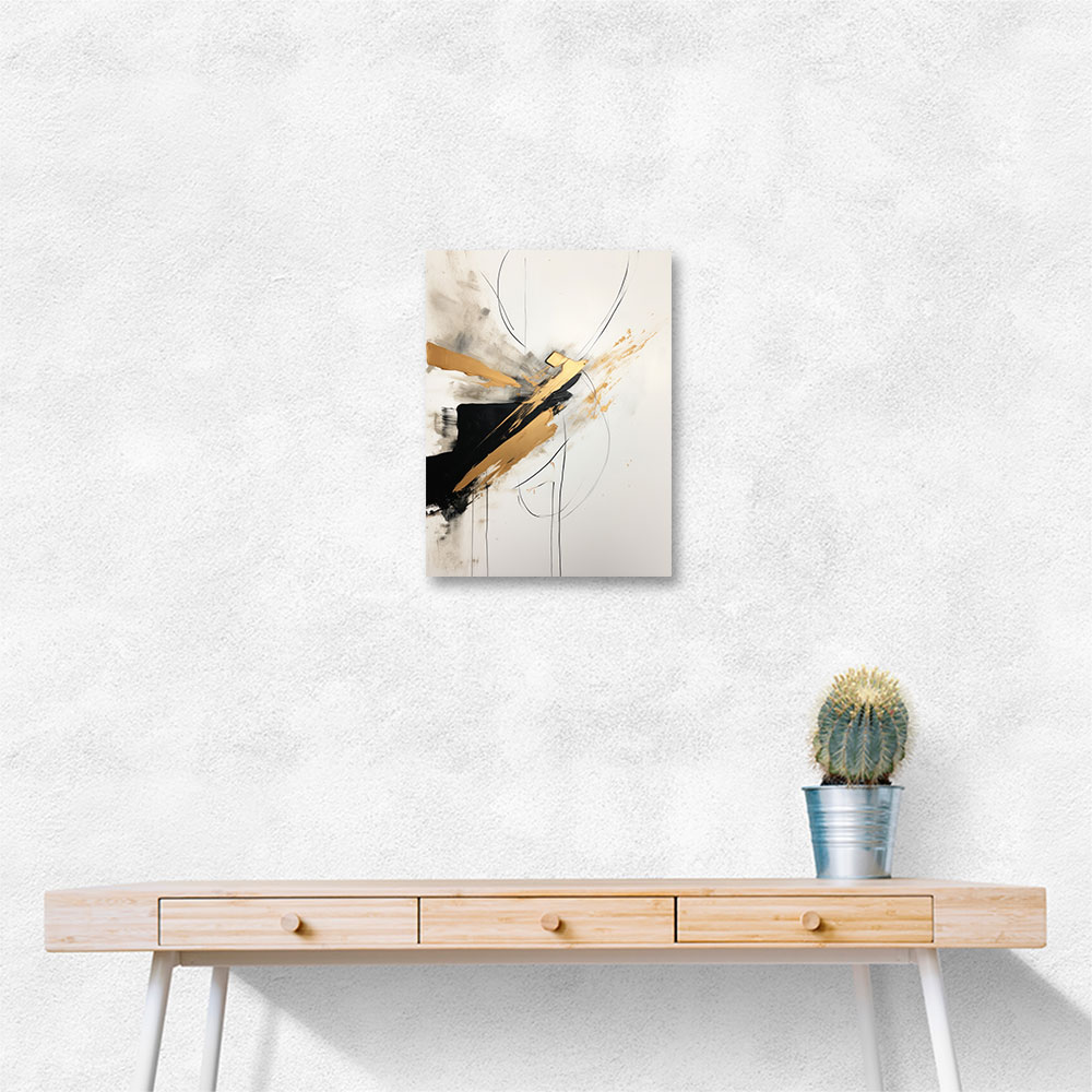 Strokes Black & Gold Abstract 3 Wall Art