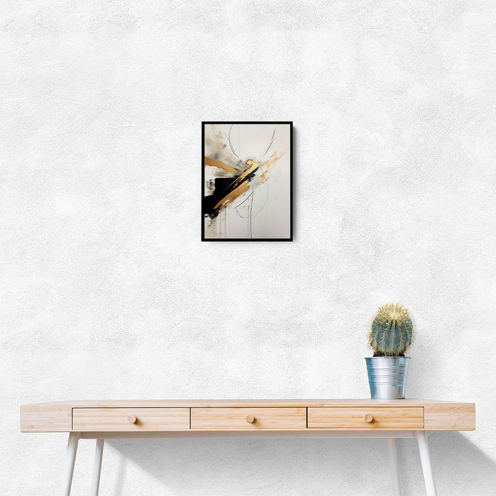 Strokes Black & Gold Abstract 3 Wall Art