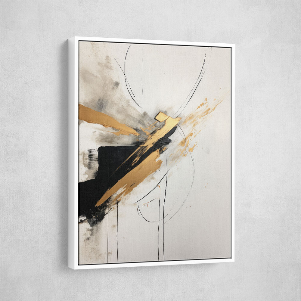 Strokes Black & Gold Abstract 3 Wall Art