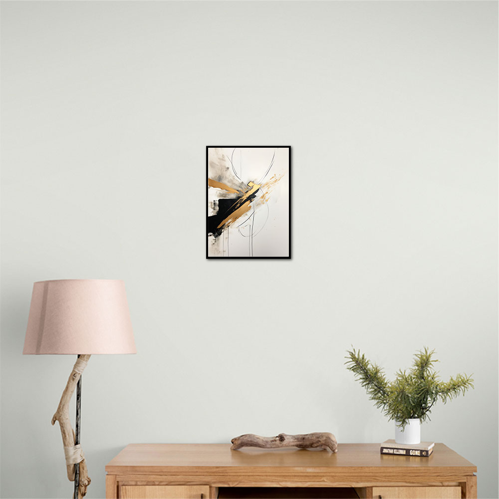 Strokes Black & Gold Abstract 3 Wall Art