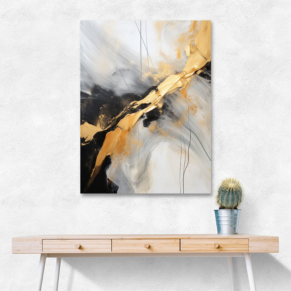 Strokes Black & Gold Abstract 8 Wall Art