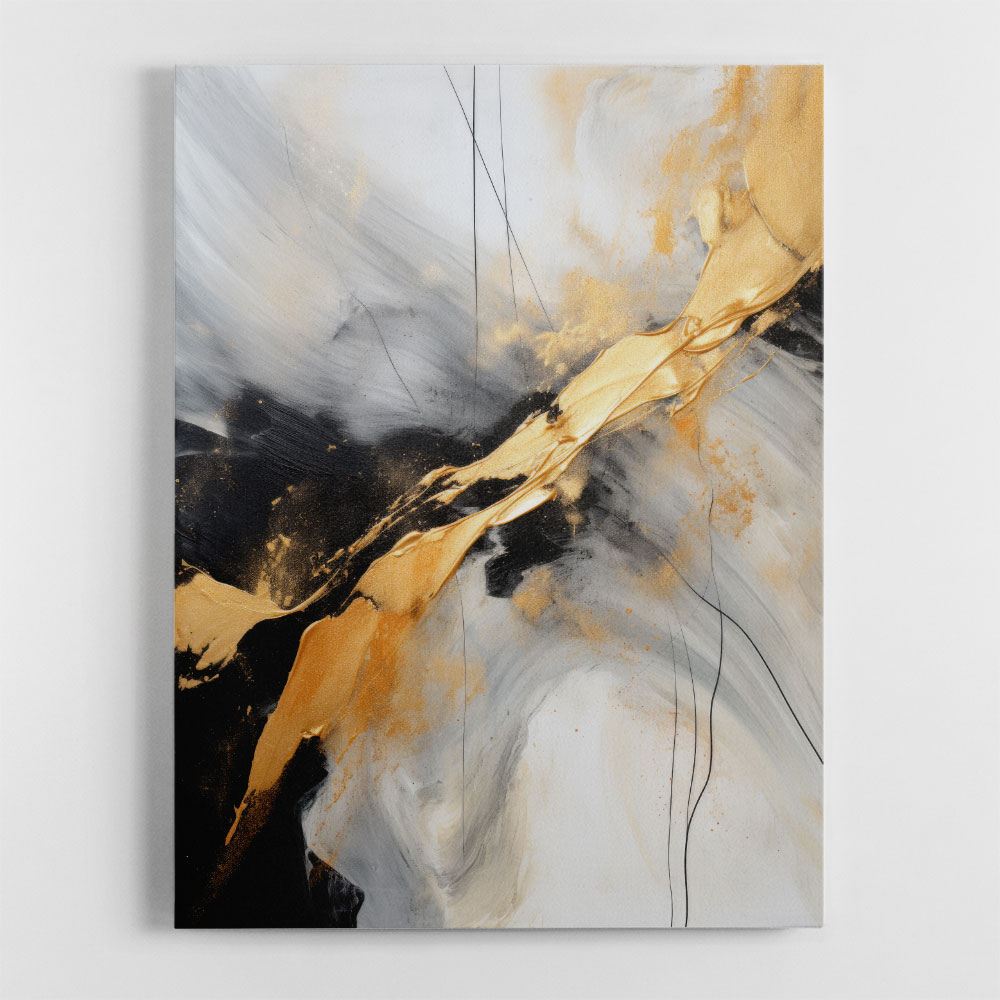 Strokes Black & Gold Abstract 8 Wall Art