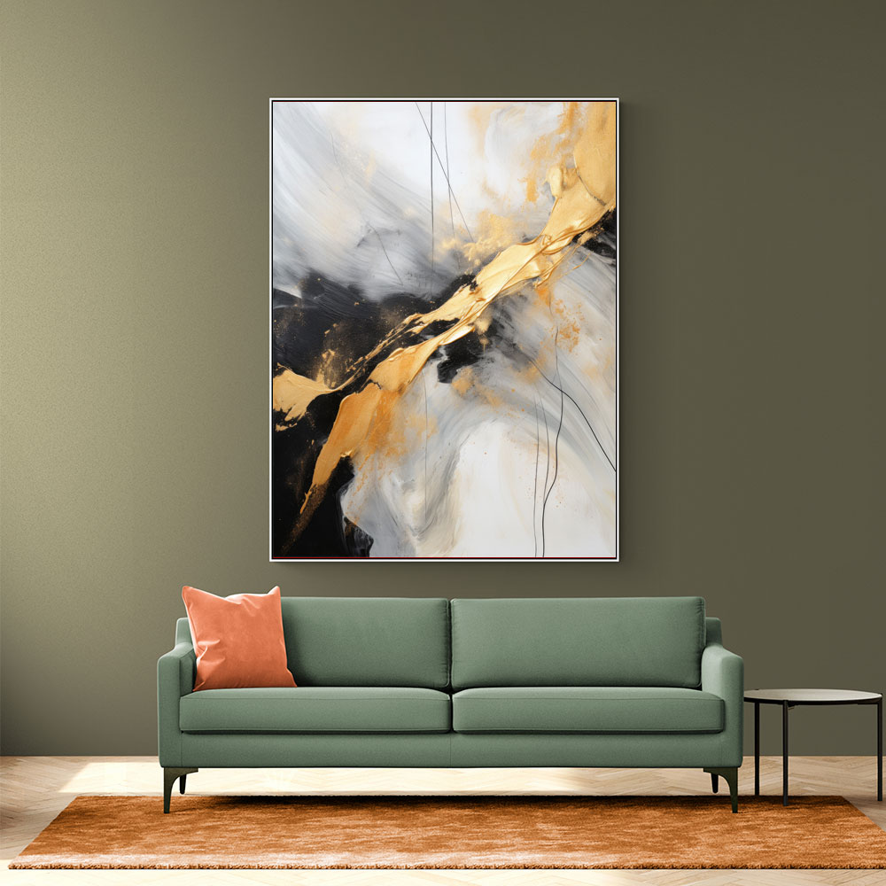 Strokes Black & Gold Abstract 8 Wall Art