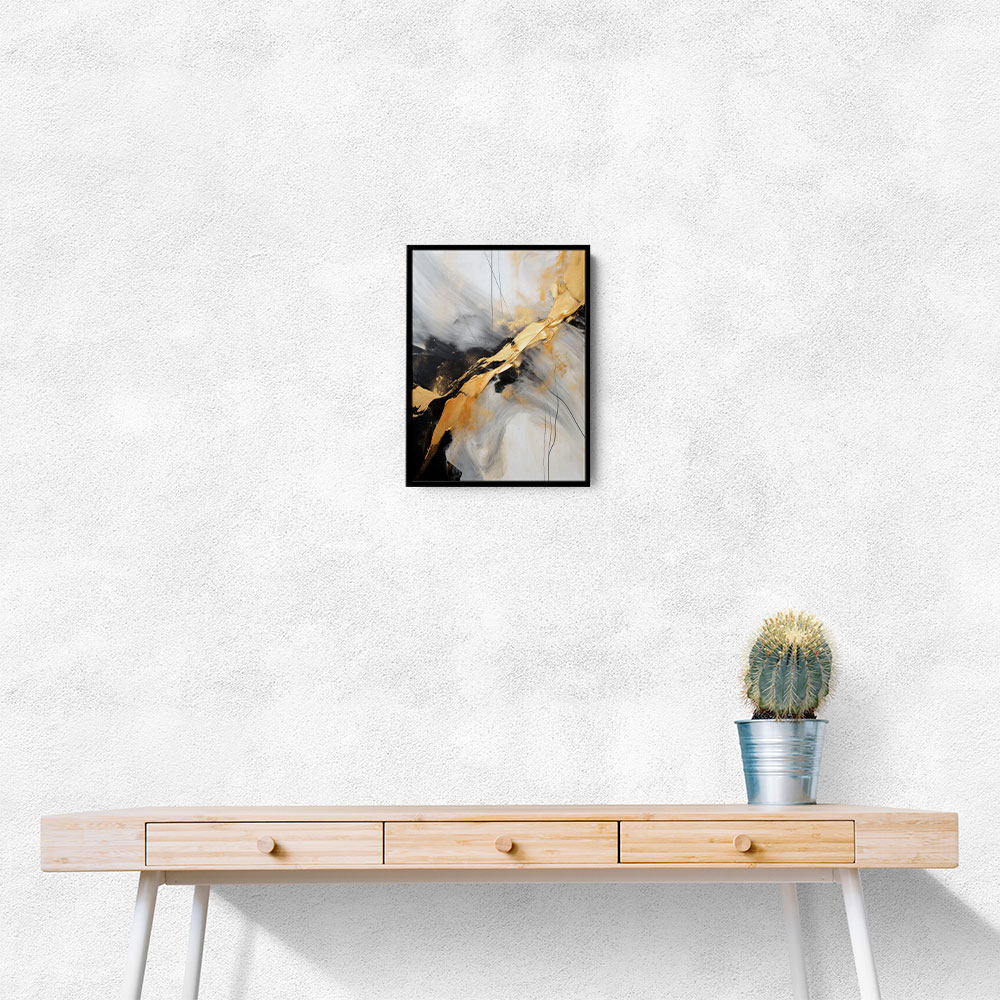 Strokes Black & Gold Abstract 8 Wall Art