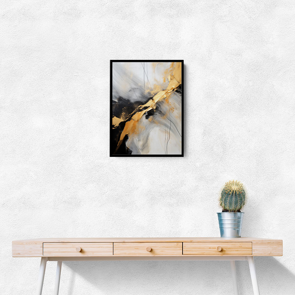 Strokes Black & Gold Abstract 8 Wall Art