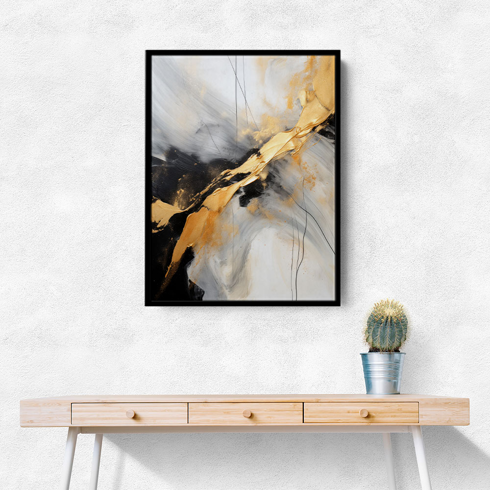 Strokes Black & Gold Abstract 8 Wall Art