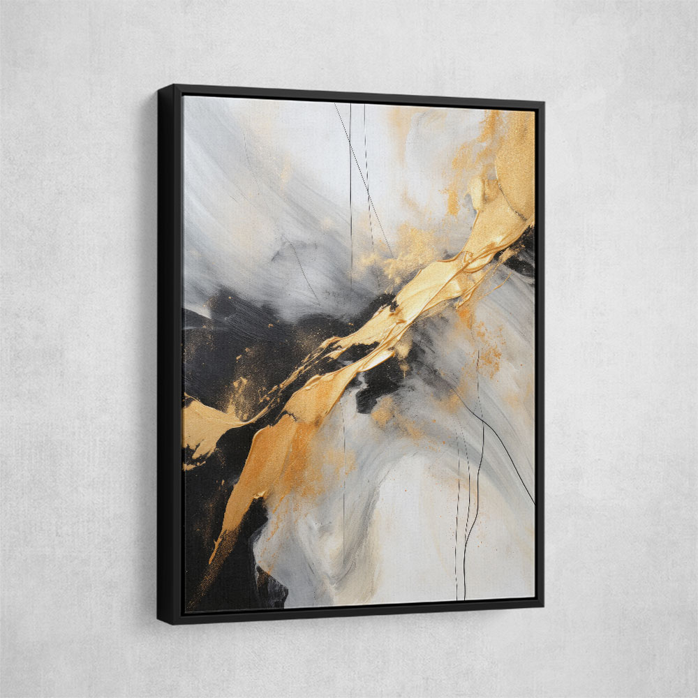 Strokes Black & Gold Abstract 8 Wall Art