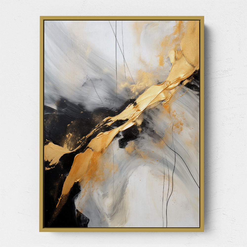 Strokes Black & Gold Abstract 8 Wall Art