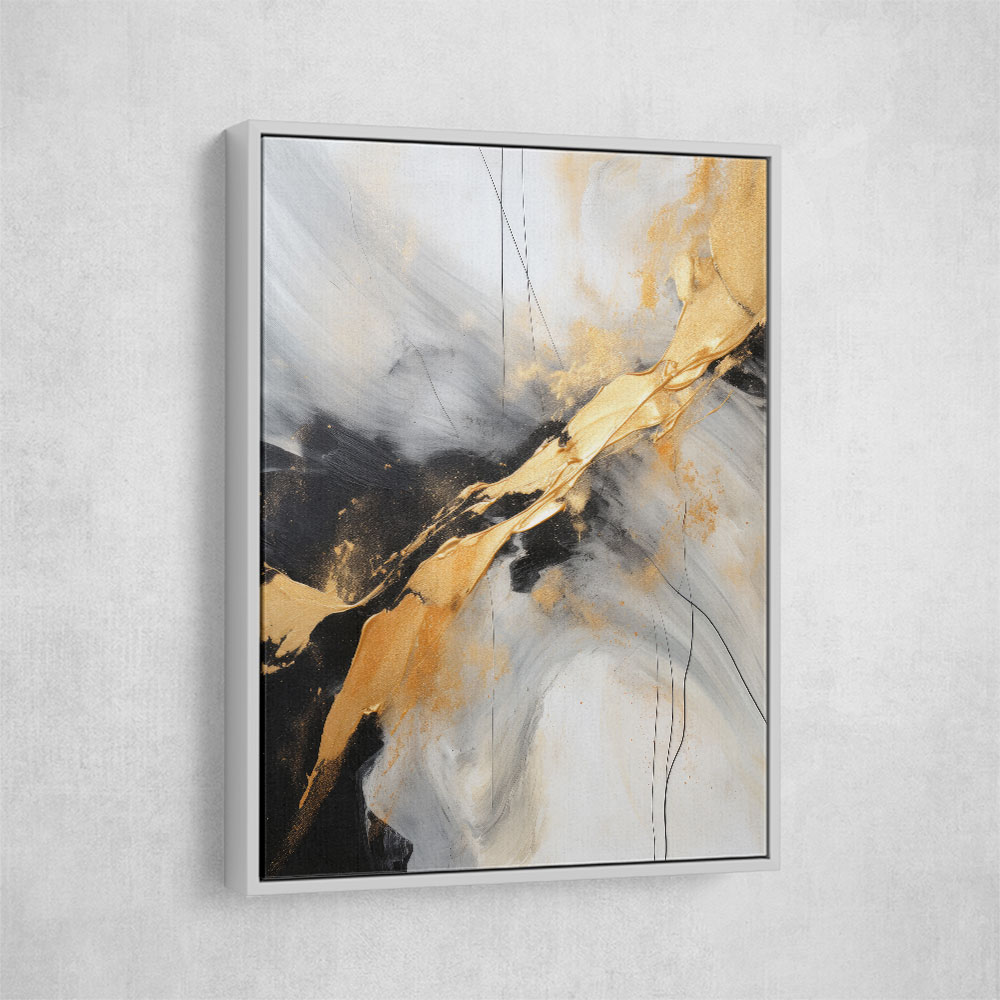 Strokes Black & Gold Abstract 8 Wall Art