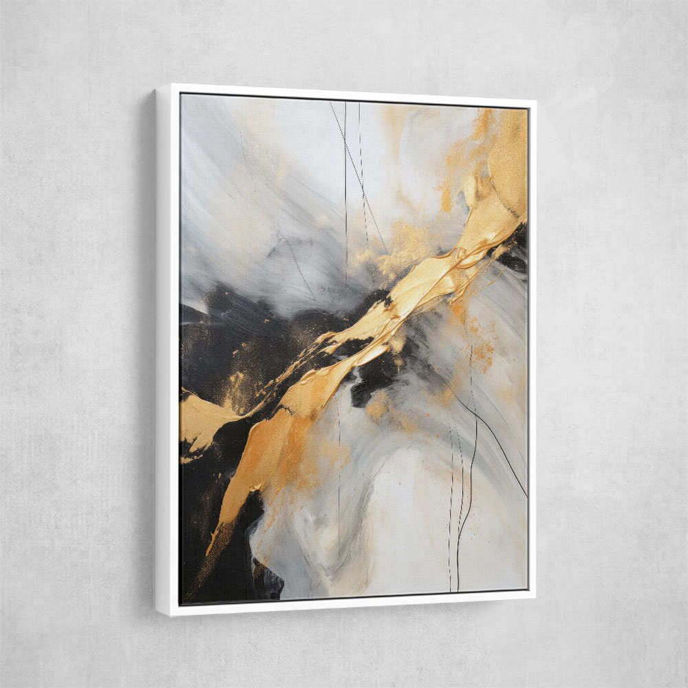 Strokes Black & Gold Abstract 8 Wall Art