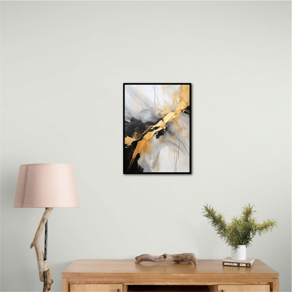 Strokes Black & Gold Abstract 8 Wall Art