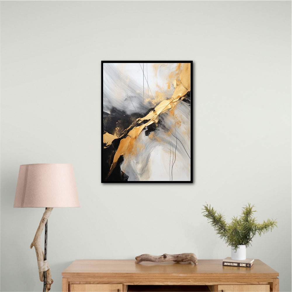 Strokes Black & Gold Abstract 8 Wall Art