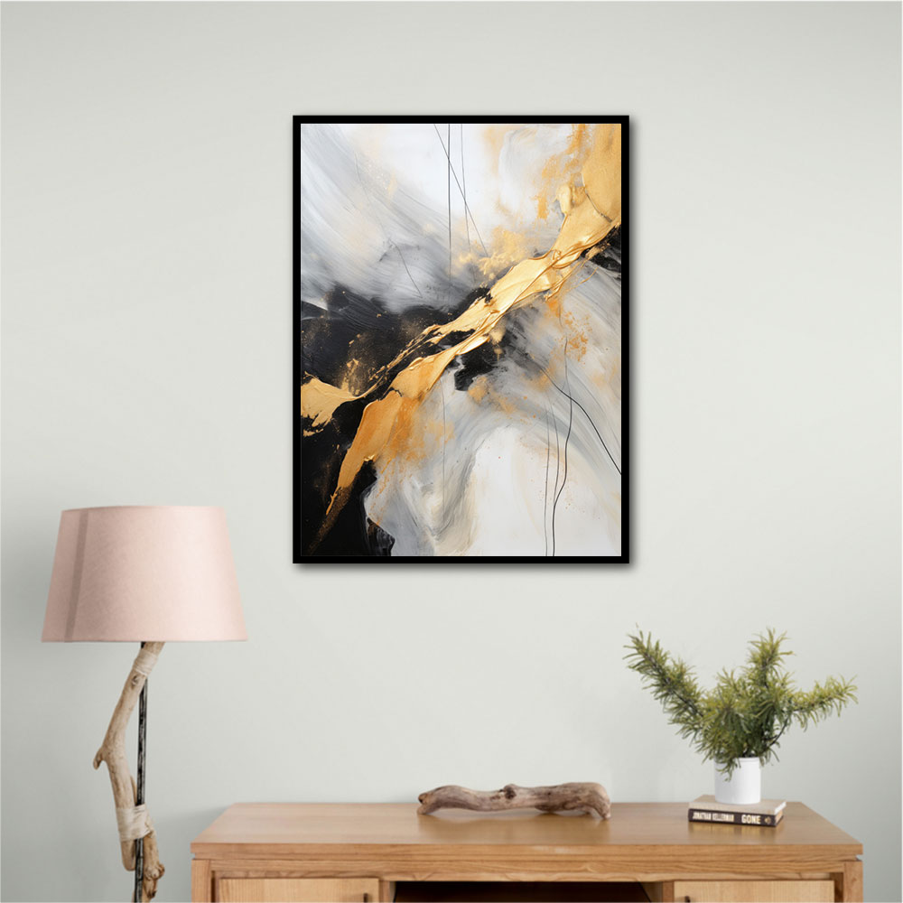 Strokes Black & Gold Abstract 8 Wall Art