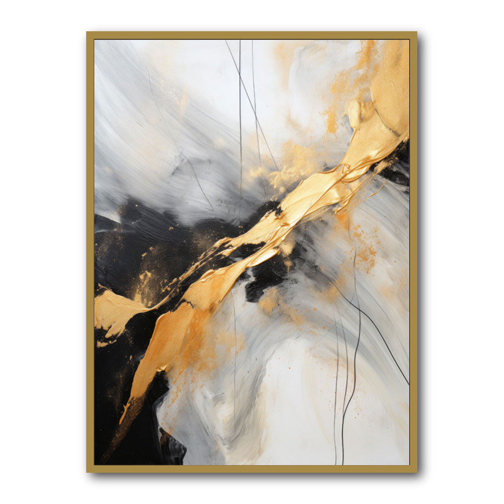 Strokes Black & Gold Abstract 8 Wall Art