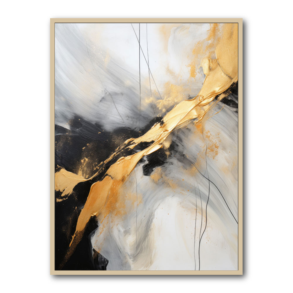 Strokes Black & Gold Abstract 8 Wall Art