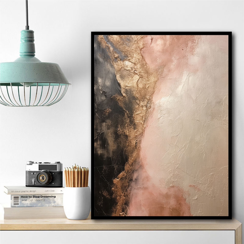 Rose Gold Abstract Wall Art