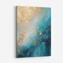 Turquoise & Gold Abstract Wall Art