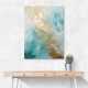 Turquoise & Gold 2 Abstract Wall Art