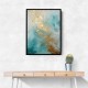 Turquoise & Gold 2 Abstract Wall Art