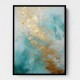 Turquoise & Gold 2 Abstract Wall Art