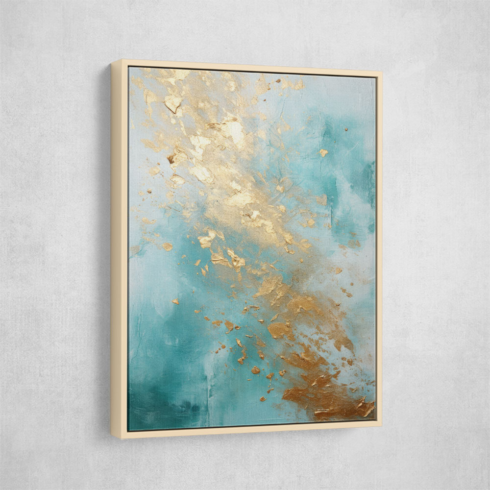 Turquoise & Gold 2 Abstract Wall Art