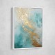 Turquoise & Gold 2 Abstract Wall Art