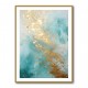 Turquoise & Gold 2 Abstract Wall Art