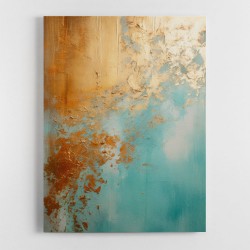 Turquoise & Gold 3 Abstract Wall Art