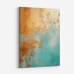 Turquoise & Gold 3 Abstract Wall Art