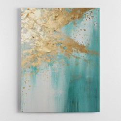 Turquoise & Gold 4 Abstract Wall Art