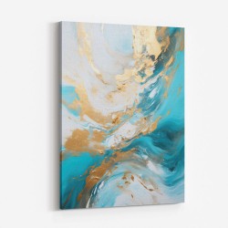 Turquoise & Gold 5 Abstract Wall Art