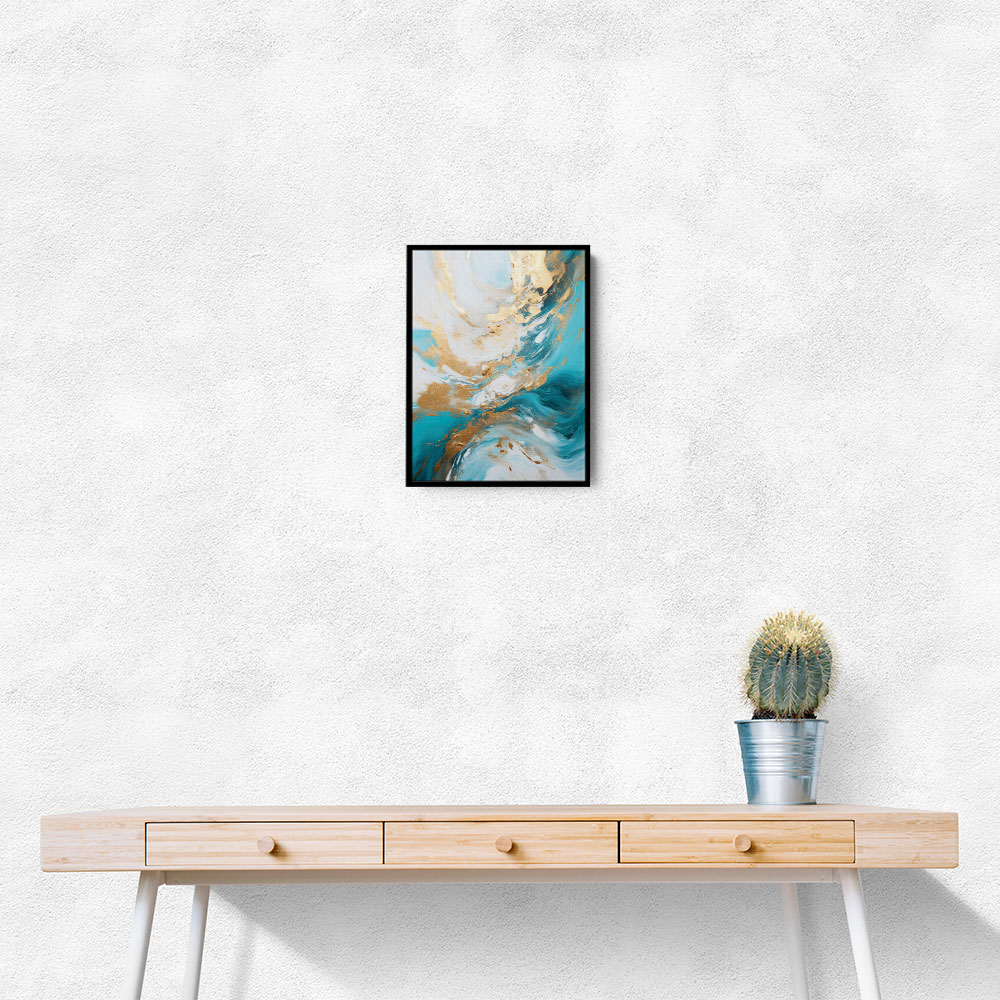 Turquoise & Gold 5 Abstract Wall Art